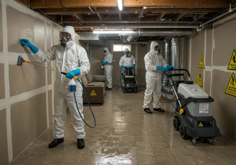 Basement Moisture Removal and Structural Drying process in Greer County, OK